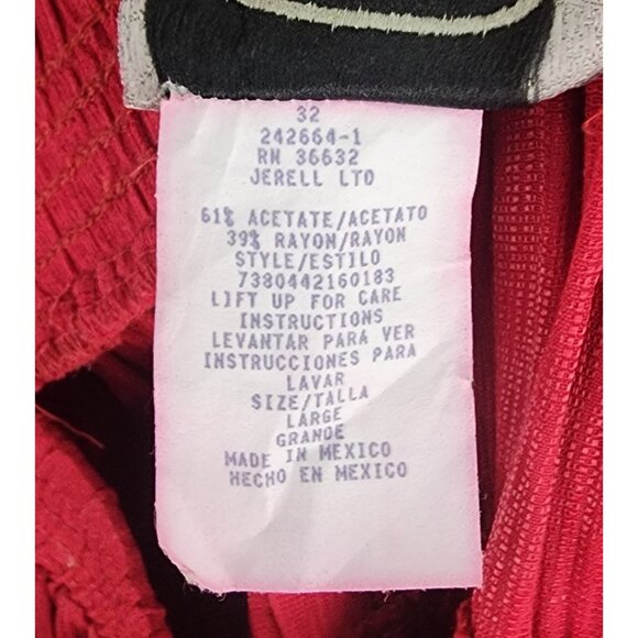 Stonebridge Skirt Womens Large Red Pleated Studded Boho 80s Retro Vintage Midi - Picture 9 of 10